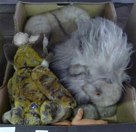 Collection of soft toys & Merrythorpe lions